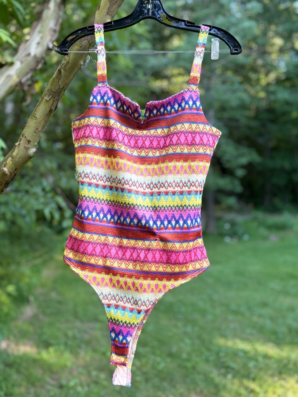 Multi-Color Tribal Print Knit Bodysuit